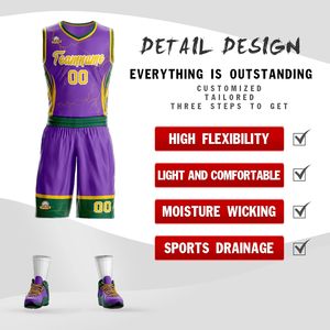 Tenues de basketball élégantes de haute qualité, respirantes, anti-boulochage, uniformes par sublimation, ensembles grandes tailles - Product Image 2