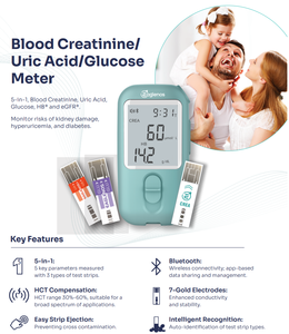 <span class=keywords><strong>Medidor</strong></span> <span class=keywords><strong>de</strong></span> creatinina en sangre 5 en 1, ácido úrico, glucosa, HB, EGFR, <span class=keywords><strong>medidor</strong></span> <span class=keywords><strong>de</strong></span> creatinina en sangre portátil para pacientes con enfermedad renal, uso doméstico - Product Image 5
