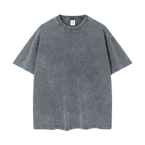 100% algodón camisetas a granel venta al por mayor suelta ajuste personalizado ácido lavado verano desgaste camiseta para hombres - Product Image 4