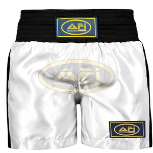 Venta al por mayor UFC secado rápido transpirable satén pantalones cortos poliéster artes marciales desgaste para adultos para boxeo en blanco MMA Muay Thai entrenamiento - Product Image 5