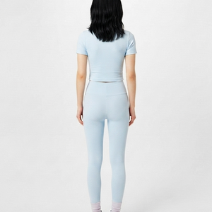 Leggings de sport OEM bleu clair taille haute extensibles dans quatre directions pour le yoga, la course et l'entraînement – Pantalons de sport pour femmes - Product Image 5