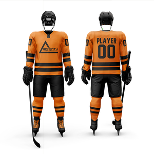 Maillots de hockey sur glace personnalisés en polyester/coton, uniformes d'équipe sublimés, fabricant OEM ODM en gros, doux, respirants, 220g - Product Image 2
