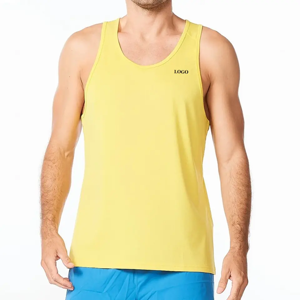 2023 erkek spor Tank Top yüksek kalite ucuz iç altında gömlek pamuk karışımı Polyester spor yelek erkek Tank Top