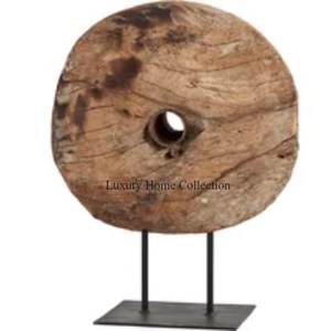 Round Shape Decorative Sculpture Brown Color With Black Color <b>Stand</b> and Base Material Iron Home and Office Decoration Supplies - Product Image 1