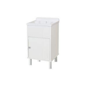 Lavabo da Esterno Salvaspazio Roncisvalle 42x34x80 cm in Acciaio Inox SUS304 Nano Fatto a Mano con Doppia Vasca - Product Image 1