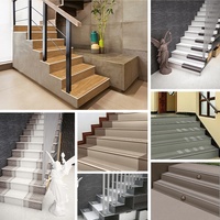 Stufenfliesen 30x120cm Rutschfest Innenbereich Weißer Marmor Treppen Marmortreppe Zeitgenössischer Innenstil Fliesen Rutschfester Marmorteppich