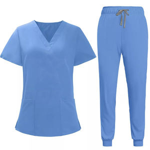 ชุดสครับโรงพยาบาลคุณภาพสูง สวมใส่สบาย ทนทาน ผลิตจากผ้าถัก สำหรับพยาบาลและบุคลากรทางการแพทย์ ชุดสครับแขนสั้น แบบยูนิเซ็กซ์ - Product Image 2