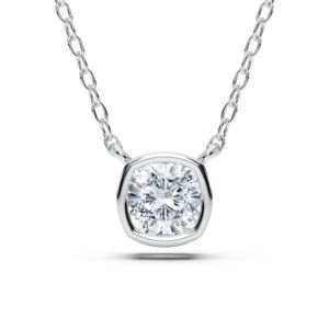 1.00 Carat Coussin Taille E-F/VVS-VS Moissanite Diamant Lunette Ensemble Solitaire Pendentif Fabriqué en 950 Platine Pour Elle - Product Image 1