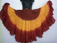 Jupe de danse orientale allemande bohème, 25 yards de long, en coton uni respirant et écologique, style gypsy, grande taille, tenue professionnelle d'été