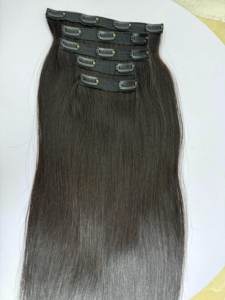 Extensions à clips en cheveux humains vierges noirs doublement étirés, tissage double à la machine, cheveux vietnamiens, vente en gros - Product Image 6