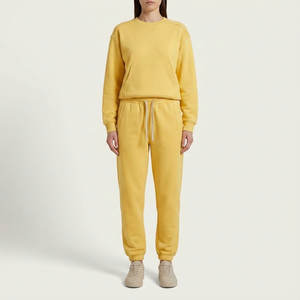 ชุดเซ็ตเสื้อฮู้ดและกางเกงขายาวผ้าเฟรนช์เทอร์รี่สำหรับผู้หญิง สไตล์ลำลองสตรีทแวร์ - Product Image 1