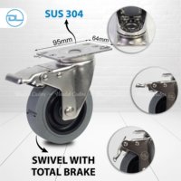 Roues pivotantes électrostatiques antistatiques en TPR à usage moyen, 3, 4, 5 pouces, en acier inoxydable, à double roulement à billes, haute capacité de charge, prix usine