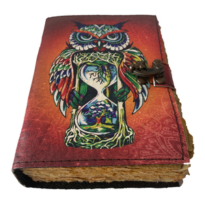 Diario estampado de cuero hecho a mano con diseño de búho, libro de bocetos y papel Vintage, cierre de diseño único, cubierta de diario, 100 - Product Image 3