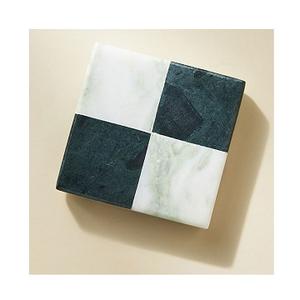 Customized Dual Shade Square Marble Stone Coasters Mats Sublimation Coasters Custom Logo Tea Coffee Cup Coaster Sublimation Cork - Product Image 1