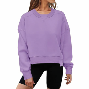 OEM personalizado de las mujeres de gran tamaño de algodón sudadera Casual de manga larga de cuello redondo Jersey de uso diario Precio al por mayor barato - Product Image 6