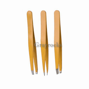 Ensemble de pinces à sourcils à prix compétitif épilateur pointu incliné en acier inoxydable tondeuse à sourcils pince à épiler - Product Image 5