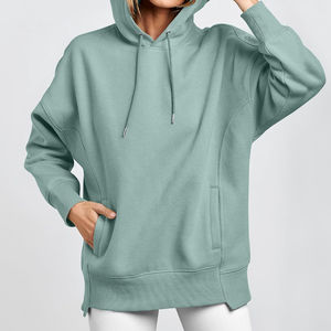 Nueva Llegada Sudadera con Capucha Extra Grande de Manga Larga Informal y Moderna para Mujer con Logotipo Frontal Estampado Sólido 100% Algodón - Product Image 4