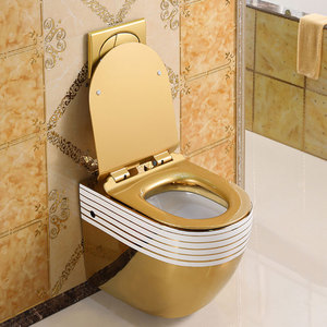 <span class=keywords><strong>WC</strong></span> mural <span class=keywords><strong>suspendu</strong></span> de luxe, toilettes en céramique plaquées or, <span class=keywords><strong>WC</strong></span> <span class=keywords><strong>suspendu</strong></span> - Product Image 2