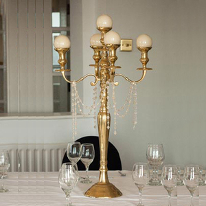 Nouveauté : élégant chandelier en aluminium artisanal argenté à 5 bras pour centre de table de mariage, décoration de la maison - Product Image 2