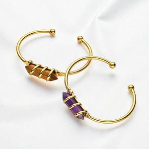 กำไลข้อมือแบบสายโอปอลรักษาได้สองจุดกำไลข้อมือชุบทองแบบปรับได้ - Product Image 4