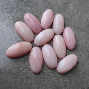 พลอยโอปอลสีชมพูธรรมชาติทรงรีขนาดใหญ่ทรงหลังเรียบเบด้าปรับเทียบอัญมณีขายส่งทุกขนาดมีให้เลือก - Product Image 4