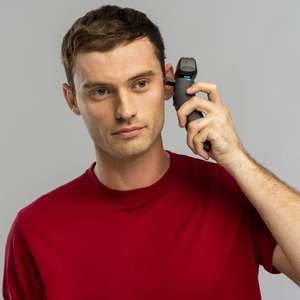 Rasoir électrique avec autonomie de 60 minutes, batterie au lithium, affichage numérique, IPX7, tondeuse pour poils longs et courts, lames flexibles précises - Product Image 2