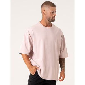 T-shirts Hip Hop d'été pour hommes, vente en gros, personnalisés de haute qualité 100% coton, T Shirt surdimensionné à épaules tombantes pour hommes - Product Image 3