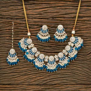 Juego de collar de cuentas Indo occidentales artificiales muy demandadas con chapado en oro en joyería de moda - Product Image 3