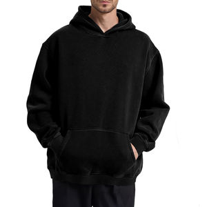 À la mode classique confortable hommes surdimensionné à capuche à manches longues 100% coton doux personnalisable Logo broderie pour l'hiver - Product Image 3