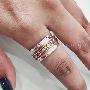 Bague Bohème en Argent Sterling 925 pour Femme Bague de Pouce Fidget Bijoux Faits à la Main Fête Yoga Bague Spinner pour Homme - Product Image 3