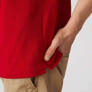 Custom Logo Embroidered Regular Fit <b>Red</b> Stretch Cotton Pique for Polo <b>Shirt</b> 100% Solid Pattern with Concealed Button Placket Rib - Product Image 6