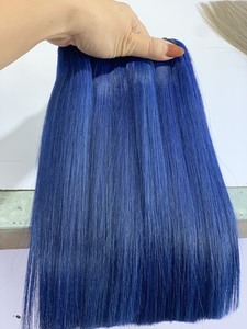ผมต่อแบบเรมี่แท้แบบไม่ผ่านกระบวนการผม Remy จากเวียดนามเครื่องต่อแบบตรงธรรมชาติผ้าสองสีสามารถย้อมได้100กรัม - Product Image 5