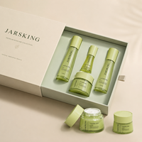 Coffret Cadeau Luxe Soins de la Peau en Gros – Bouteille en Verre Courbe Vert Citron 30ml 100ml 120ml, Pot à Crème 15g 50g 80g – Vente en Gros, Marque Privée, OEM