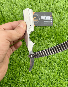 Rasoir droit professionnel manuel de haute qualité avec logo personnalisé, en acier inoxydable, lame à bord unique exposée pour le visage - Product Image 5