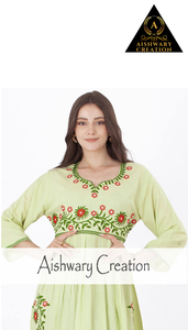 Elegante Vestido Túnica Midi de Algodón para Mujer, Estampado Floral de Verano, Cuello Bordado, Estilo Kaftan para Uso Diario - Product Image 3