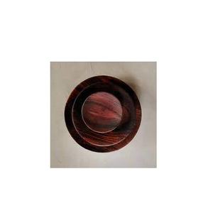 Ensembles de vaisselle en bois assiettes et plats ensembles de dîner en feuille de palmier pour fête, mariage et artisanat naturel - Product Image 4