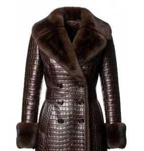 Manteau long pour femme de haute qualité, écologique, pour l'hiver et l'automne, à boutons, fermeture à plusieurs couches - Product Image 3