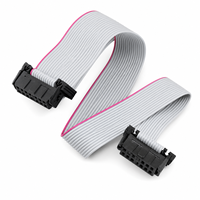 Arnés de cableado IDC personalizado de 10, 16, 20, 24, 26, 30, 34, 40 pines con paso de 2.54 mm y cable plano flexible gris de 1.27 mm