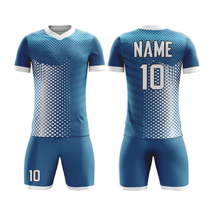 ฟุตบอลเยาวชนสวมเครื่องแบบฟุตบอลสําหรับทีมคลับแห้งเร็วผู้ชายพิมพ์จํานวนที่กําหนดเองตาข่ายที่กําหนดเอง OEM วัสดุทําเอง - Product Image 1