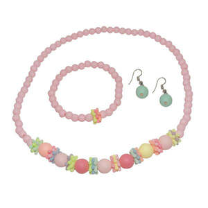 Cuteens 1106706 collier de perles multicolores serti de bracelet bijoux en cuivre fin plaqué or 18 carats plaque d'or 18 carats - Product Image 1
