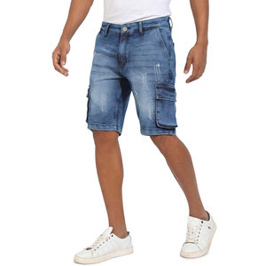 Pantalones Cortos de Mezclilla Casuales para Hombre, Talla Grande, Color Sólido, 100% Algodón, Ecológicos, Nuevo Estilo - Product Image 1