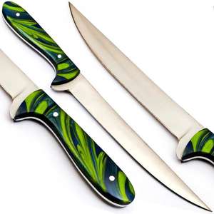 Couteau de pêche personnalisé fait main Jexmoo, lame en acier inoxydable, couteau à fileter avec étui en cuir, cadeau pour pêcheur - Product Image 1