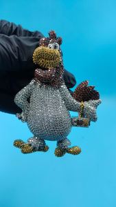 Colgante de Plata 925 Personalizado con Personaje de Dibujos Animados para Hombre, Estilo Hip Hop, Multicolor, Redondo, con Moissanita, Joyería Fina, Colgantes y Dijes - Product Image 3