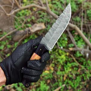 มีดเหล็กดามัสกัสทำมือออกแบบได้ตามต้องการมีใบมีดสำหรับออกแคมป์และออกค่าย - Product Image 2