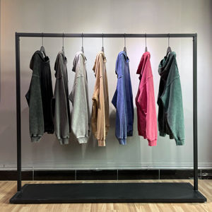 Alta calidad de encargo del lavado ácido desgastado 500gsm Pullover pigmento Spray teñido ropa tinte sudaderas con capucha - Product Image 2