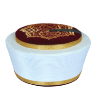 Chapeau islamique musulman Shaami Topi Kufi SH-002, Turban Imamah, Couvre-chef de prière Sunnah pour l'Aïd et le Ramadan, Vente en gros, Logo personnalisé, Décontracté