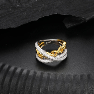 Anillo estilo Hip Hop para hombre y unisex, oro sólido de 14 quilates con moissanita helada y Diamante VVS brillante redondo Original para bodas - Product Image 3