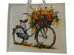 Sac fourre-tout en toile personnalisé avec photo géométrique laminée, motif floral, impression numérique, grande taille, utilisation en extérieur, poignée en coton, fermeture à glissière - Product Image 5