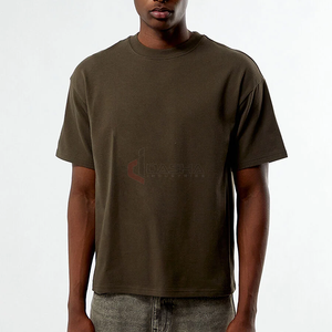 Camiseta de gran tamaño para hombre a granel, venta al por mayor, Camiseta de algodón pesado de 300G con estampado Digital Crop Boxy Streetwear - Product Image 1