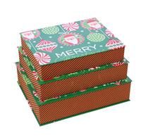 Boîte cadeau de Noël rectangulaire généreuse, faite à la main, avec couvercle et base rigides, en papier recyclable, avec logo personnalisé